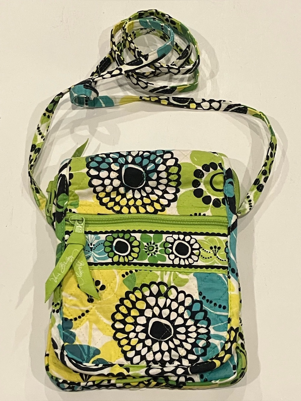 Vera Bradley | Quilted Floral Crossbody Bag in Greens & Blues